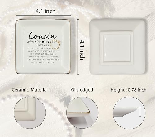 Ceramic Jewelry Tray for Cousins - Perfect Gift for Women