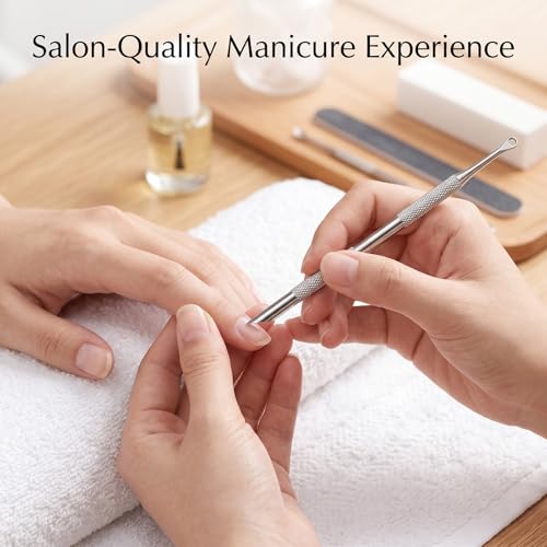 Tweruna Stainless Steel Loop Cuticle Pusher and Nail Sandpaper Kit