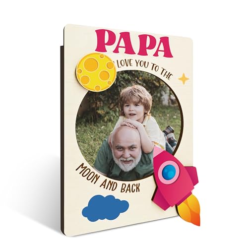 Papa Magnetic Picture Frame for Refrigerator - Outer Space Father's Day Gift
