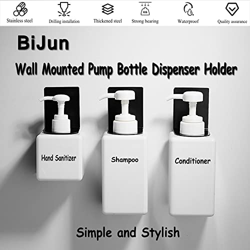 BiJun Wall-Mounted Soap Dispenser Holder - Black 2 Pack