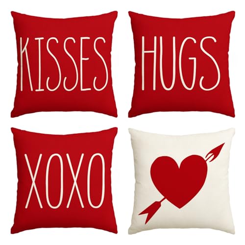 AVOIN colorlife Valentine's Day Throw Pillow Cover 17.7" - Set of 4