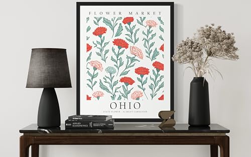 Ohio State Flower Market Unframed Art Print Poster - Botanical Decor