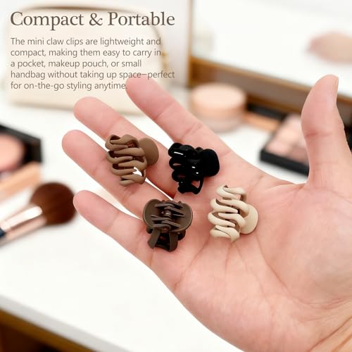 Attkryy Mini Matte Hair Claw Clips 12-Piece Small Jaw Clips Set
