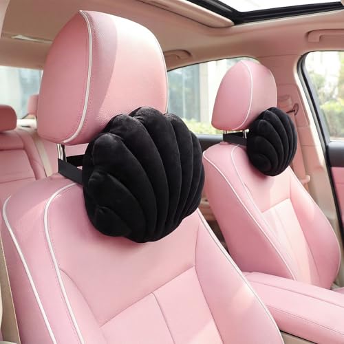 Seashell Car Neck Pillow Set - 2 Plush Lumbar Support Cushions