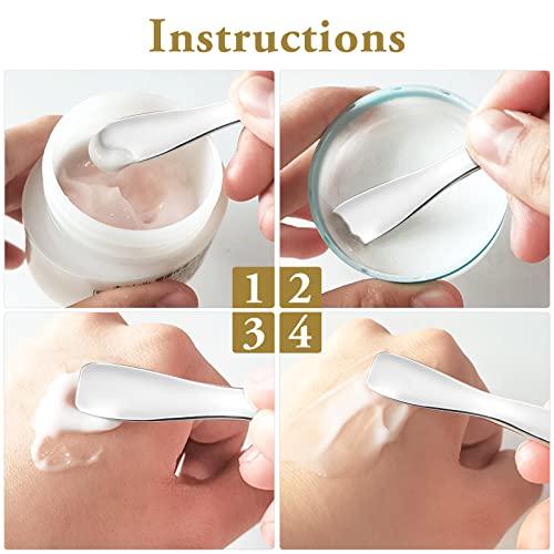 Sibba 3 Pcs Stainless Steel Facial Spatula Eye Roller Massage Tool