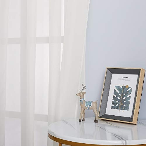 NICETOWN 72-Inch Sheer Grommet Window Curtains - Beige, 2 Panels