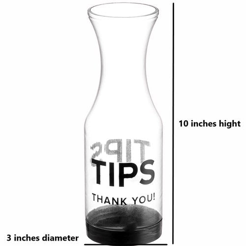 (Set of 6) Tip Jars for Bartenders and Restaurants | Clear SAN Plastic Tip Carafe/Jar for Money | 10-inch Large Cool Tip Container for Restaurants, Bars, Cafes, and Pizzerias by GEEX DEPOT (6)