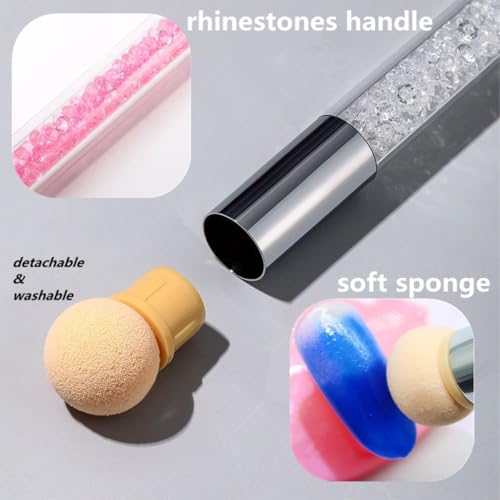 SQULIGT Resin Nail Art Palette and Ombre Sponge Brush Set with Replacement Heads