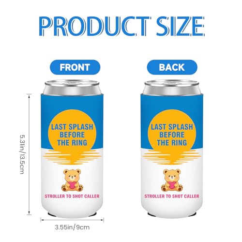 Bohaluo 12-Pack Slim Bachelorette Party Can Cooler Sleeves - White