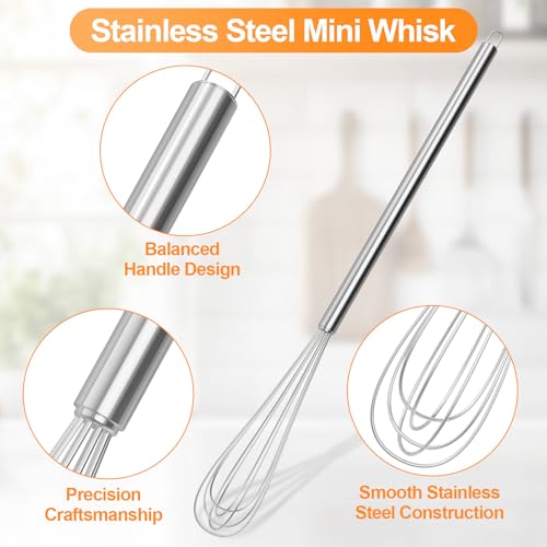 Tnlaile 2-Piece 11-Inch Mini Whisk Set - Stainless Steel Kitchen Tool