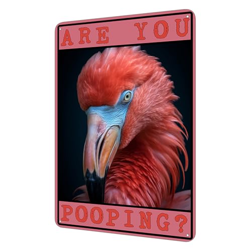 Funny Bathroom Retro Metal Sign - Are You Pooping Vintage Tin Sign 8x12in