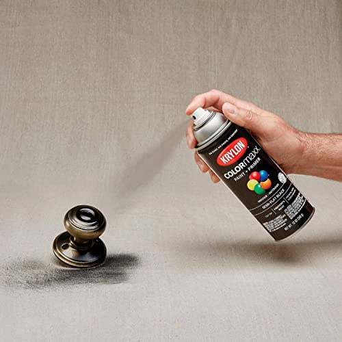 Krylon COLORmaxx Semi-Flat Black Spray Paint & Primer, 12 oz