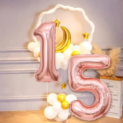40 Inch Rose Gold Number 51 Balloon for Birthday & Wedding Decor