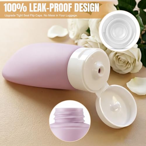 DEWSENSI Travel Bottles for Toiletries 6 Pack Leakproof 2 oz TSA Approved