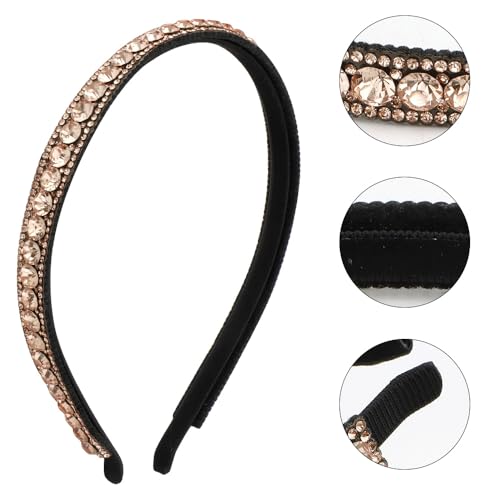 FASOTY Gold Champagne Rhinestone Headband Sparkly Crystal Hair Hoop