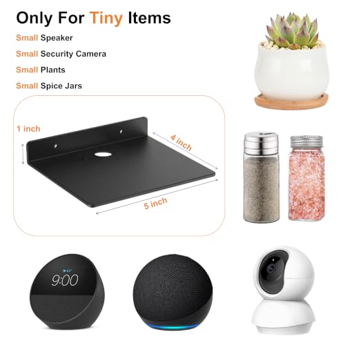 White 5-Inch Metal Floating Shelf for Echo & Small Speakers