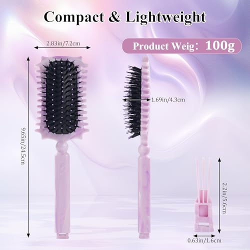 KEXUEZE Curl Defining Styling Brush with Cleaning Claw, Violet