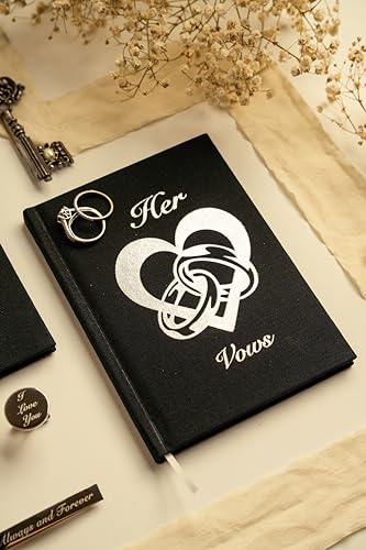 His and Hers Wedding Vow Books with Cufflinks & Tie Clip Set
