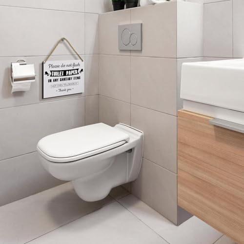 Rustic Wood Do Not Flush Bathroom Sign - Toilet Paper Only Wall Decor