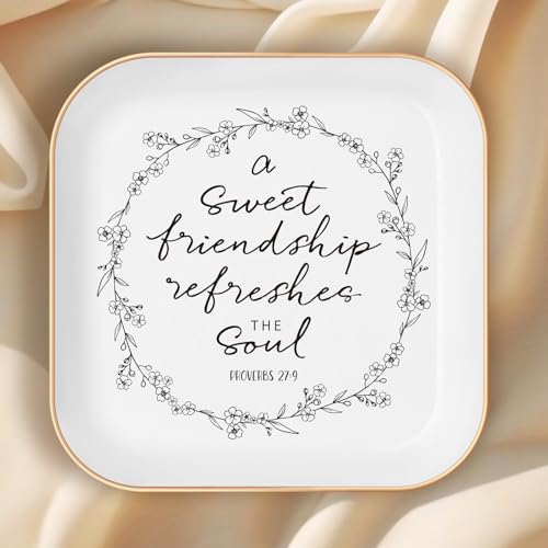 White Friendship Jewelry Dish - Christian Gift for Women & Best Friends