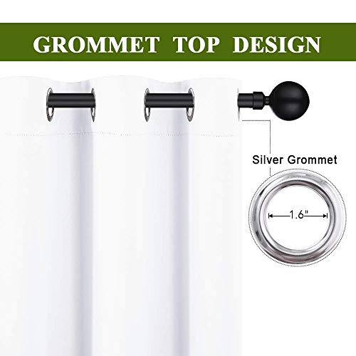 NICETOWN Extra Wide Sliding Door Curtain, 70" x 84" Grommet Panel, White