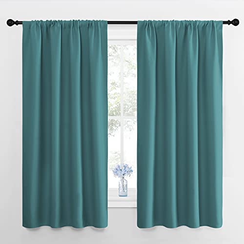 NICETOWN Sea Teal Blackout Curtains 42"x54" - 2 Panel Set