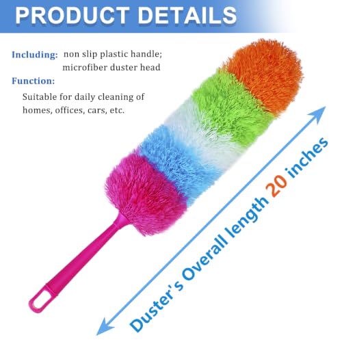 20-Inch Rainbow Microfiber Hand Duster for Home, Office & Car