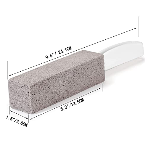 FALAMON Pumice Stone Toilet Bowl Cleaner with Handle - 3 Pack, Gray