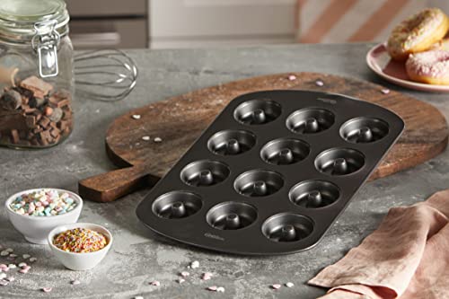 Wilton 12-Cavity Mini Donut Pan, Non-Stick Steel Baking Mold