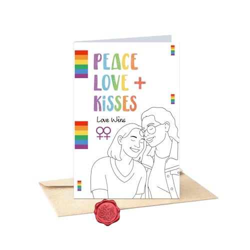 LGBTQ+ Anniversary Card with Envelope – Love Is Love Design