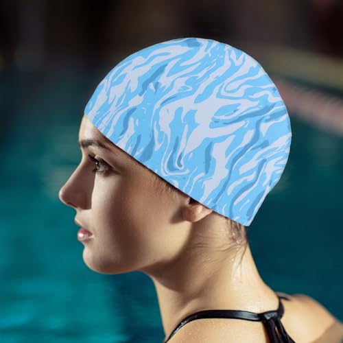 2 Pack Swim Cap Women Adult - Stylish Silicone Swim Cap for Long Hair - Waterproof Swim Caps for Girls Women - Comfortable Fit for Pool, Beach