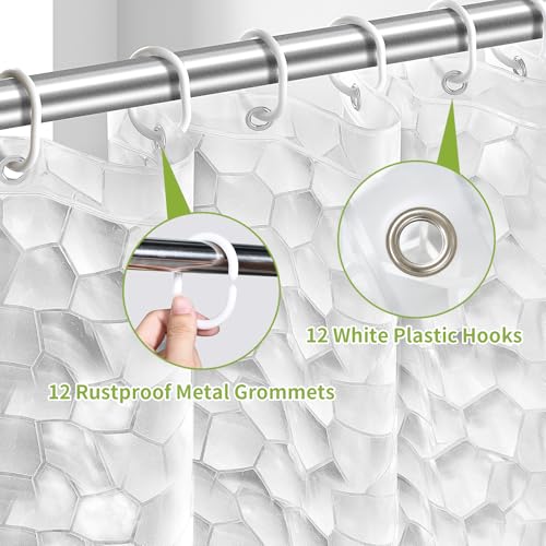OTraki Clear Shower Curtain Liner 72x78 inch Waterproof EVA