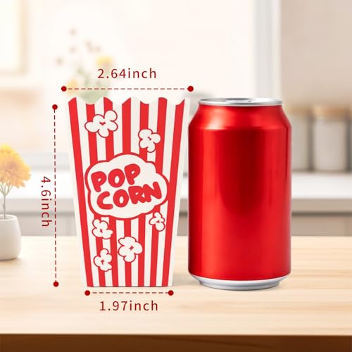 Homrelaxy 54 Pcs Mini Popcorn Boxes - Classic Red & White Party Containers