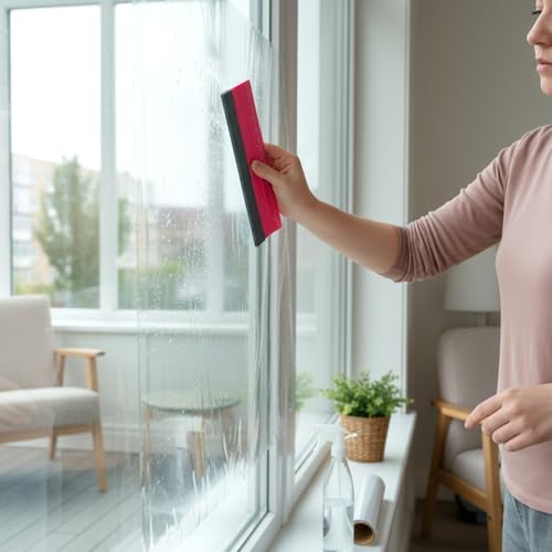 Tweruna 10 Inch Vinyl Squeegee Tool with Ruler - Pink & Black