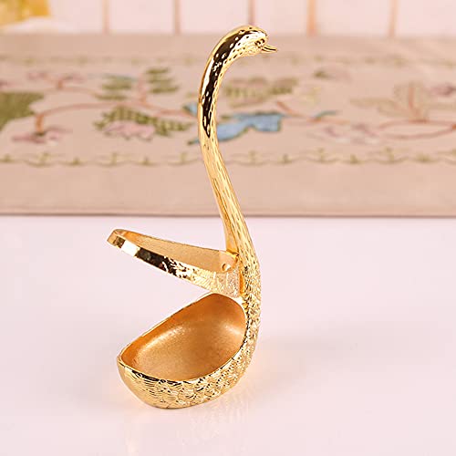Frandilo Gold Swan Coffee Spoon Set with Holder - Elegant Kitchen Organizer
