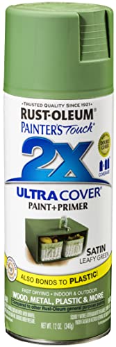 Rust-Oleum Painter's Touch 2X Ultra Cover Spray Paint Satin Leafy Green 12oz - Interior & Exterior