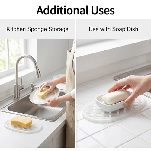 Silicone Soap Dish Set - Non-Slip, Efficient Drainage, 2 Pcs