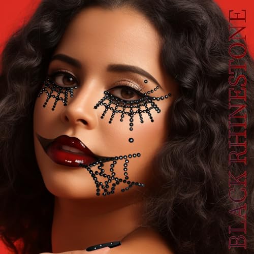 Teenitor Self-Adhesive Face Gems & Body Rhinestones for Halloween Makeup