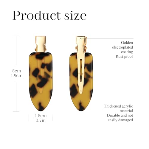 8 Pcs No Bend Creaseless Hair Clips for Makeup and Hairstyling