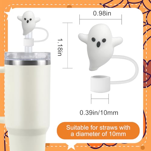 Halloween Ghost Straw Toppers - Silicone Covers for Stanley 30/40 Oz