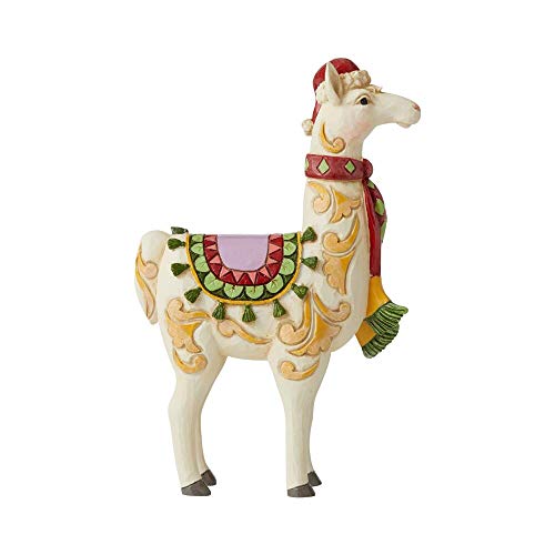 Enesco Jim Shore Heartwood Creek FA-La-Llama with Scarf Pint-Sized Figurine, 5.63 Inch, Multicolor