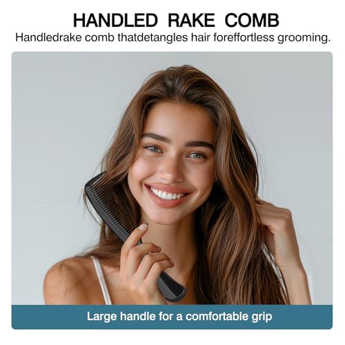 Zoolinn 3-Piece Wide-Tooth Hair Comb Set with Ergonomic Grip for Detangling