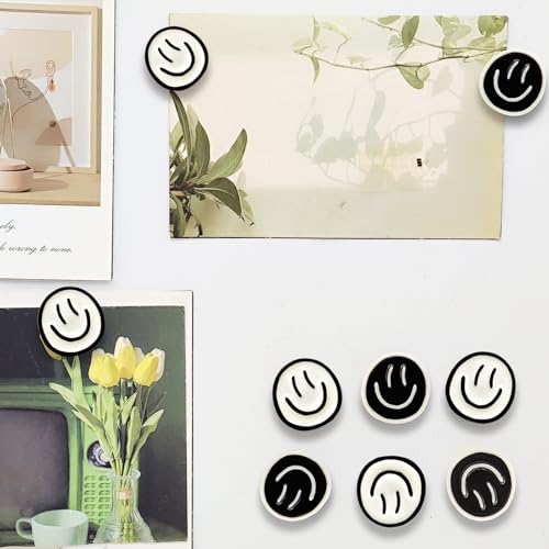 8PCS Cute Smile Face Fridge Magnets - Strong Mini Magnets for Home & Office