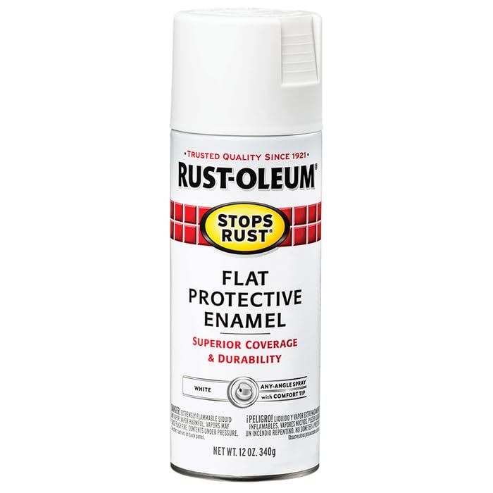 Rust-Oleum Stops Rust Protective Spray Paint, Flat White, 12 oz (6-Pack)