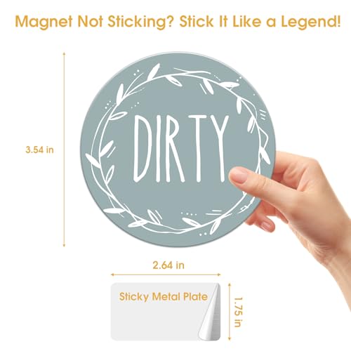 Dishwasher Clean Dirty Magnet - Slate Blue & White
