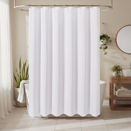 Boho Faux Linen Shower Curtain - 72x78 Inch Heavy Duty Waterproof Fabric