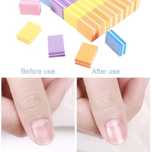 Caiqicome 50-Pack Nail Buffer Blocks 100/180 Grit for Acrylic and Natural Nails