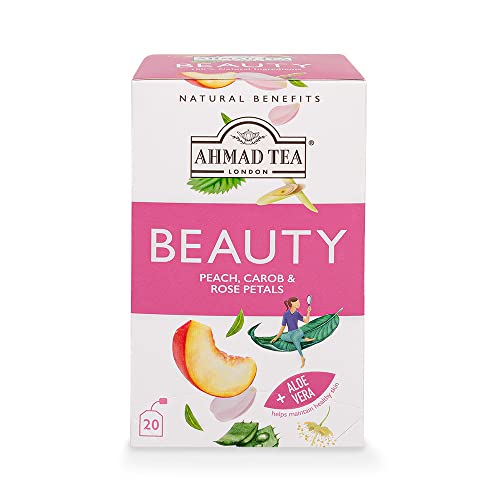 Ahmad Tea Beauty Herbal Tea - Peach & Aloe Vera Blend, 20 Tea Bags