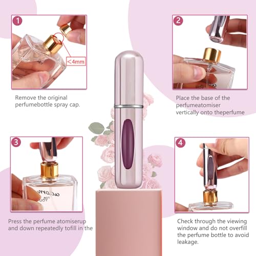 opasyo Refillable Travel Perfume Atomizer Bottle 5ml 4-Pack