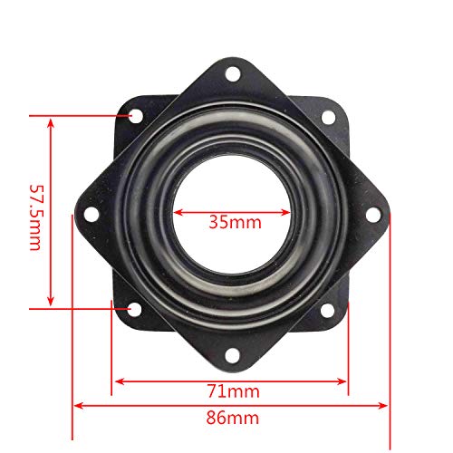Kasteco 4 Pack 2.8 Inch Lazy Susan Turntable - 100 LB Capacity, Black